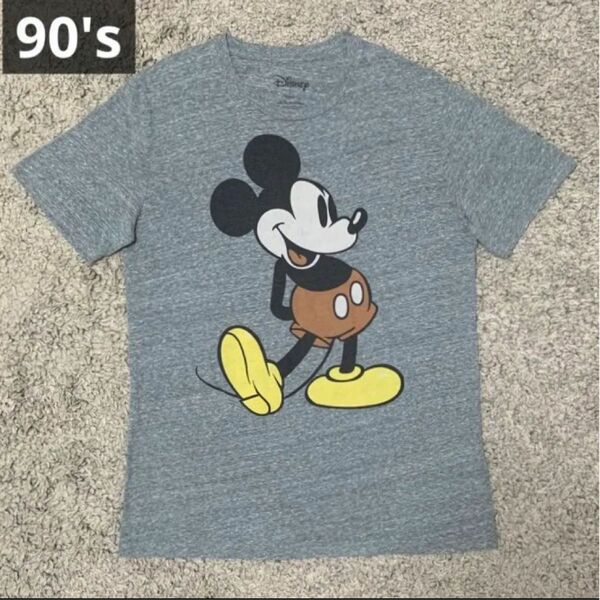 90s Disneyディズニー ミッキー半袖プリントTシャツ　アメカジy2kヴィンテージ古着 ミッキーマウス ヒステリックグラマー