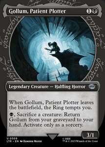 MTG ■黒/英語版■ 《忍耐強く企む者、ゴラム/Gollum, Patient Plotter》▲ショーケース▲ 指輪物語:中つ国の伝承 LTR