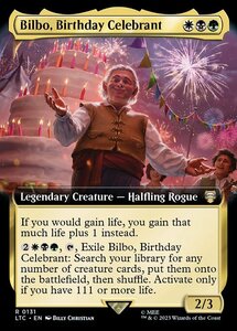 MTG ■金/英語版■ 《誕生日の主賓、ビルボ/Bilbo, Birthday Celebrant》▲拡張アート▲ 指輪物語：中つ国の伝承 統率者　LTC