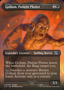 MTG ■黒/英語版■ 《忍耐強く企む者、ゴラム/Gollum, Patient Plotter》★拡張アートFOIL★ 指輪物語:中つ国の伝承 LTR