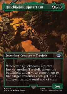 MTG ■緑/英語版■ 《性急なエント、せっかち/Quickbeam, Upstart Ent》★拡張アートFOIL★ 指輪物語:中つ国の伝承 LTR