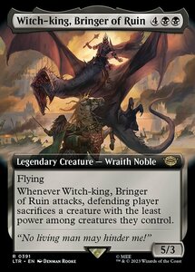 MTG ■黒/英語版■ 《破滅をもたらす者、魔王/Witch-king, Bringer of Ruin》▲拡張アート▲ 指輪物語:中つ国の伝承 LTR