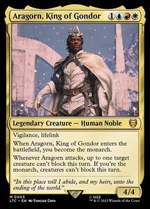 MTG ■金/英語版■ 《ゴンドールの王、アラゴルン/Aragorn, King of Gondor》指輪物語：中つ国の伝承 統率者　LTC