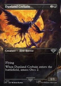 MTG ■黒/英語版■ 《褐色国のクレバイン/Dunland Crebain》▲拡張アート▲ 指輪物語:中つ国の伝承 LTR