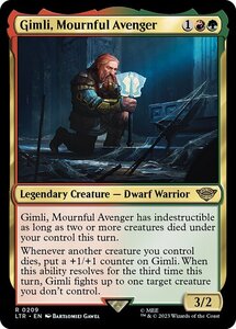 MTG ■金/英語版■ 《死を悼む復讐者、ギムリ/Gimli, Mournful Avenger》★FOIL★ 指輪物語:中つ国の伝承 LTR