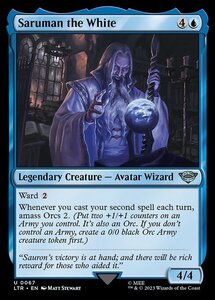 MTG ■青/英語版■ 《白のサルマン/Saruman the White》★FOIL★ 指輪物語:中つ国の伝承 LTR