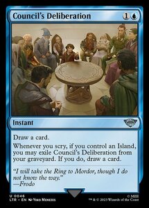 MTG ■青/英語版■ 《会議の末の熟慮/Council's Deliberation》★FOIL★ 指輪物語:中つ国の伝承 LTR