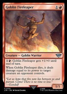 MTG ■赤/英語版■ 《火を飛び越えるゴブリン/Goblin Fireleaper》★FOIL★ 指輪物語:中つ国の伝承 LTR