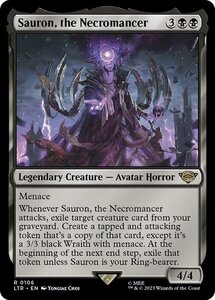 MTG ■黒/英語版■ 《死人占い師、サウロン/Sauron, the Necromancer》★FOIL★ 指輪物語:中つ国の伝承 LTR