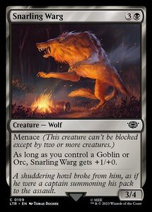 MTG ■黒/英語版■ 《うなる魔狼/Snarling Warg》指輪物語:中つ国の伝承 LTR