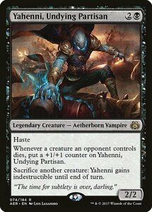 MTG ■黒/英語版■ 《不死の援護者、ヤヘンニ/Yahenni, Undying Partisan》霊気紛争 AER