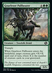 MTG ■緑/英語版■ 《節くれ根の棺担ぎ/Gnarlroot Pallbearer》★FOIL★ 兄弟戦争 BRO