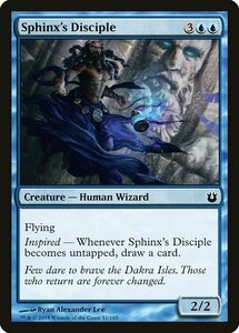 MTG ■青/英語版■《スフィンクスの信奉者/Sphinx's Disciple》★FOIL★ 神々の軍勢 BNG