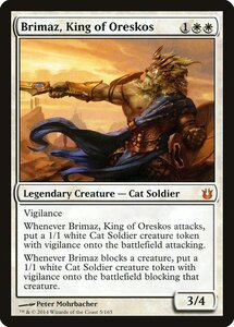 MTG ■白/英語版■《オレスコスの王、ブリマーズ/Brimaz, King of Oreskos》 神々の軍勢 BNG