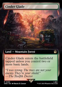 MTG ■土地/英語版■ 《燃えがらの林間地/Cinder Glade》▲拡張アート▲ ドクター・フー WHO