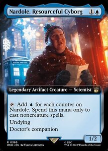 MTG ■青/英語版■ 《気立ての良いサイボーグ、ナードル/Nardole, Resourceful Cyborg》▲拡張アート▲ ドクター・フー WHO