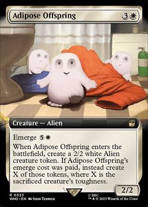 MTG ■白/英語版■ 《アディポーズの子/Adipose Offspring》▲拡張アート▲ ドクター・フー WHO