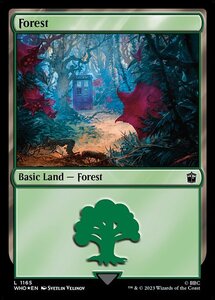 MTG ■土地/英語版■ 《森/Forest》★サージFOIL★ ドクター・フー WHO