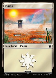 MTG ■土地/英語版■ 《平地/Plains》★サージFOIL★ ドクター・フー WHO