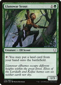 MTG ■緑/英語版■ 《ラノワールの斥候/Llanowar Scout》★FOIL★ ドミナリア DOM