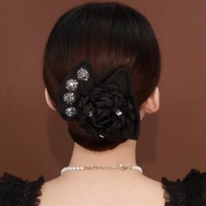 ヘアアクセサリー　シュシュ　フラワーかんざし　お団子　ヘッドドレス　髪飾り　成人式　卒業式　バレッタ 浴衣髪飾り シュシュ