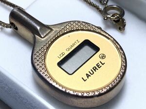 LAUREL（ローレル） LCD クォーツ 卓球ラケット ロングペンダントウォッチネックレス【難あり】☆