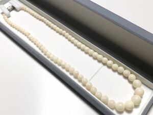 アンティーク 本珊瑚 SILVER 22.0g 4㎜～9㎜玉 ネックレス【検/さんご/サンゴ/コーラル】