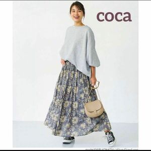 coca エスニック柄ギャザースカート 花柄 コットン