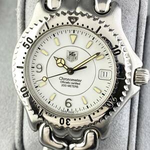 【1円箱付】TAG HEUER タグ ホイヤー 腕時計 メンズ AT 自動巻 クロノメーター WG5113-P0 セルシリーズ ホワイト文字盤 デイト 可動品