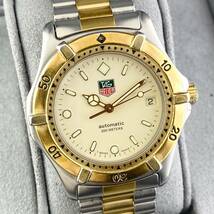 【1円〜】TAG HEUER タグ ホイヤー 腕時計 メンズ AT 自動巻 665.706F アイボリー文字盤 ゴールド プロフェッショナル デイト 可動品_画像4