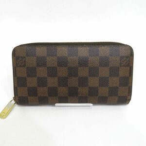 中古 ルイヴィトン ジッピーウォレット N60015 長財布 ダミエ Bランク ラウンドファスナー ブラウン LOUISVUITTON【送料無料】【西神店】