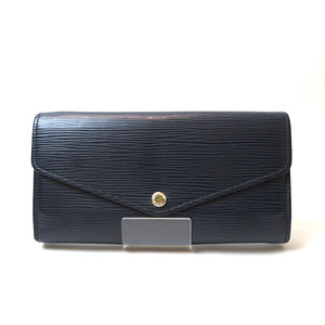  used Louis Vuitton porutofoiyu* Sara epi M60590 AB rank blue folding in half long wallet lady's LOUISVUITTON[ free shipping ][ three rice field shop ]