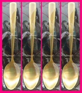 [ free shipping : spoon 4ps.@]* curry spoon : Gold : gold color :18cm: gorgeous . stylish :4 piece : cutlery set tina-