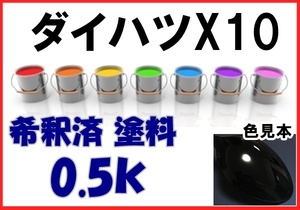 ◇ ダイハツＸ10　塗料　アストラルブラッククリスタルマイカ　希釈済　カラーナンバー　カラーコード　X10