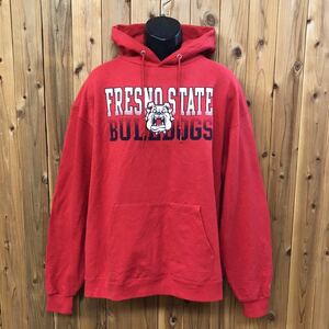 Champion /チャンピオン /メンズ5XL 長袖 スウェット プルオーバーパーカー 裏起毛 FRESNO STATE BULLDOGS アメカジ USA古着 超BIGサイズ