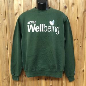 Champion /チャンピオン メンズL 長袖 スウェット トレーナー トップス 裏起毛 ロゴプリント KCP&L Wellbeing アメカジ USA古着