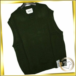 80■23AW ダブルタップス WTAPS DITCH / VEST / ACRYLIC. SIGN 232MADT-KNM01 カーキ Sサイズ 未使用 即完売 SK32_231005_3