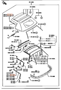 【次回入庫未定】マツダ 純正 未使用 ロードスター ソフトトップ ルーフサイド ウェザーストリップ 10点 MX-5 MIATA gasket sealing strip