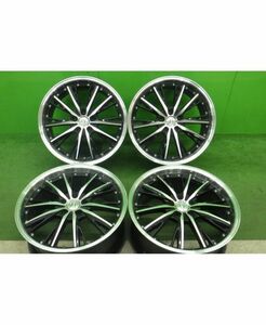 ANHELO CORAZON シャルマン 社外アルミホイール 19x8.5JJ 5穴 114.3 +45 約73 4本SET■中古 若干の傷あり■帯広市手渡し可■ハリアー等に