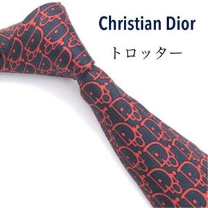 Christian Dior ディオール ネクタイ 高級シルク トロッター 総柄