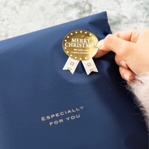 クリスマスシール 16枚セット スノーリボン型