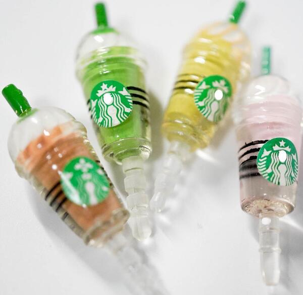 イヤホンジャック スマホピアス 珈琲 コーヒー 1cm 4個セット【残5のみ】
