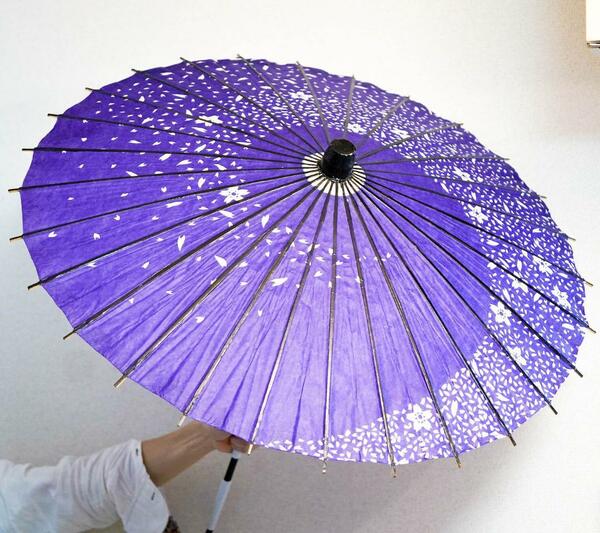 和傘　日本傘　紫　軽量 インスタ　撮影 パープル　約80cm 着物【残5のみ】
