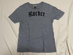 ★LUCKY BRAND ラッキーブランド★刺繍ロゴTシャツROCKER　杢グレーSサイズ　USED