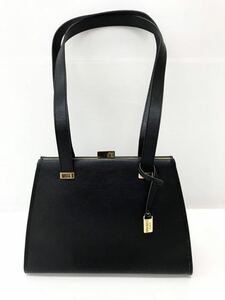 (0123c5)NINA RICCI ニナリッチ ショルダーバッグ N70022 フォーマル レザー ゴールド金具 黒 ブラック レディース