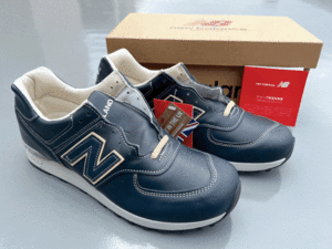 【LIMITED EDITION】NEW BALANCE LM576UK SHI NAVY UK製 US8.5 26.5cm オールレザー 新品 限定M576 イギリス英国製 ネイビー NB スニーカー