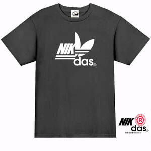 【NIKdas黒M】ナイダスTシャツ面白いおもしろパロディネタプレゼント送料無料・新品