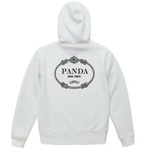 【白XLパロディ8.4oz/ZIP】PANDAジップパーカー面白いおもしろうけるネタプレゼント送料無料・新品5999円