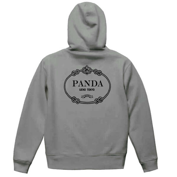 【灰Lパロディ8.4oz/ZIP】PANDAジップパーカー面白いおもしろうけるネタプレゼント送料無料・新品