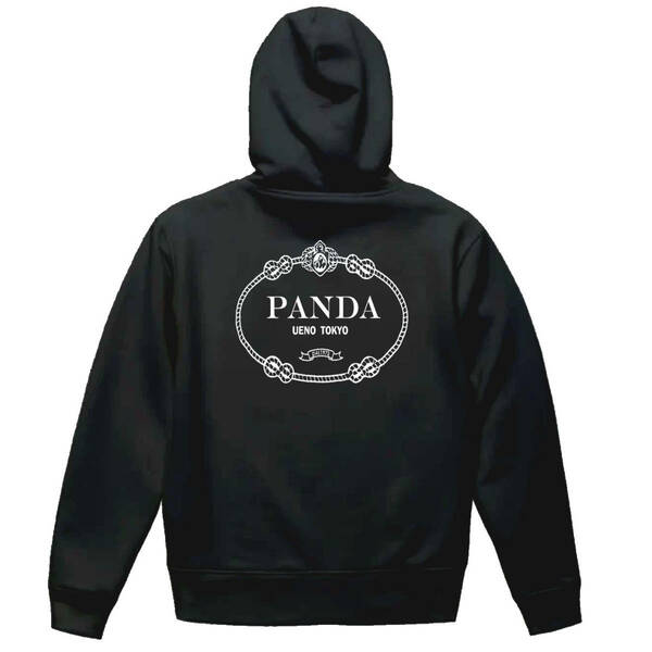 【黒2XLパロディ8.4oz/ZIP】PANDAジップパーカー面白いおもしろうけるネタプレゼント送料無料・新品5999円